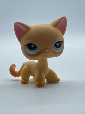 Littlest Pet Shop Short Haired Orange Cat #339 Blue Eyes Kitten LPS AUTHENTIC